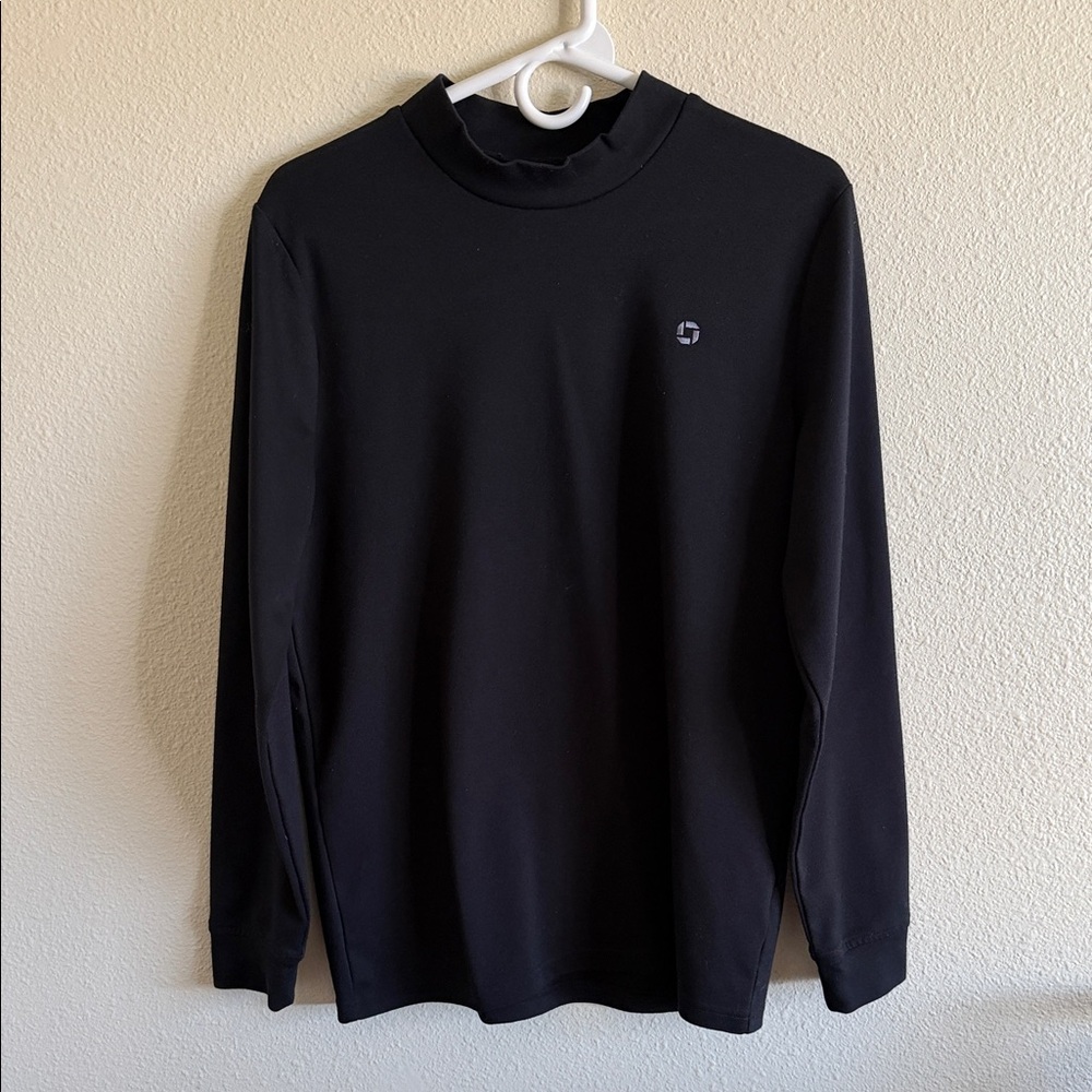 Lands' End Women's Black Mock neck Long Sleeve Tee